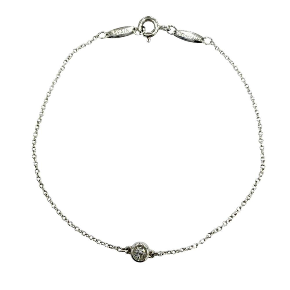 TIFFANY Silver Diamond Charm Bracelet